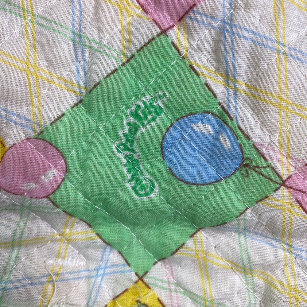Vintage 1982 Cabbage Patch Kids Doll Quilted Diaper Bag White Pink Blue - Picture 4 of 7